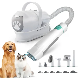 Dog Grooming Vacuum Kit 7 in 1, Cat & Dog Hair Vacuum Brush